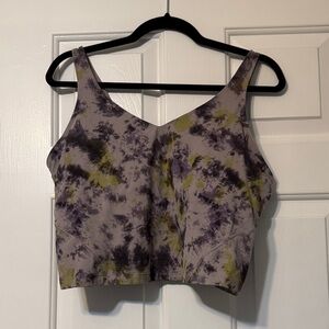 lululemon Purple and Green Tie-Dye Crop Top